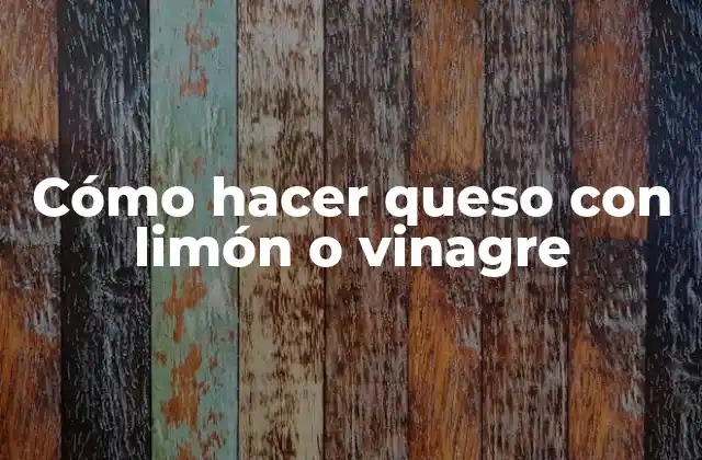 Cómo Hacer Queso con Limón o Vinagre