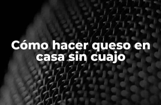 Cómo Hacer Queso en Casa sin Cuajo