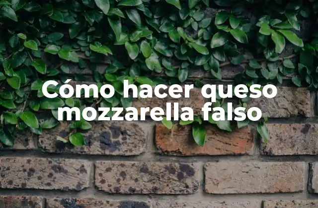 Cómo Hacer Queso Mozzarella Falso
