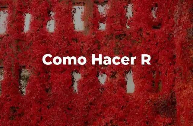 Como Hacer R