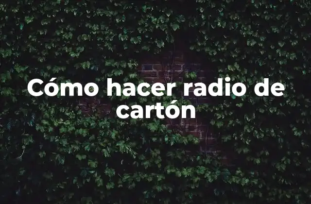 Cómo Hacer Radio de Cartón