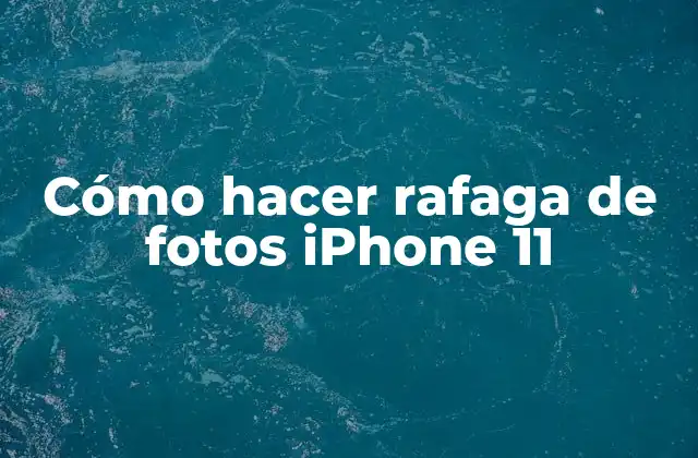 Cómo Hacer Rafaga de Fotos Iphone 11