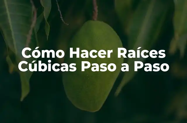 Cómo Hacer Raíces Cúbicas Paso a Paso