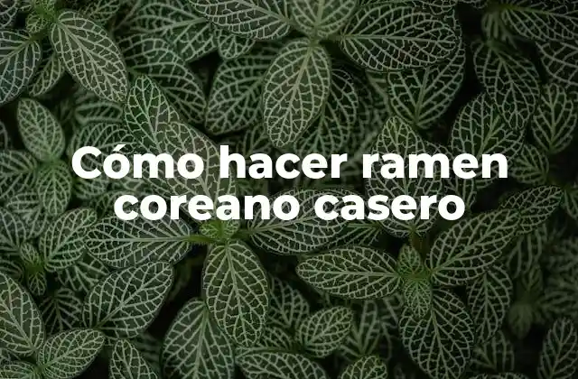 Cómo Hacer Ramen Coreano Casero