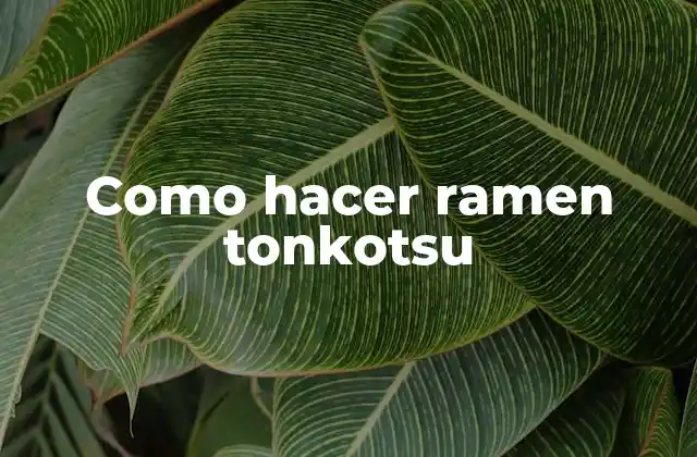 Como Hacer Ramen Tonkotsu