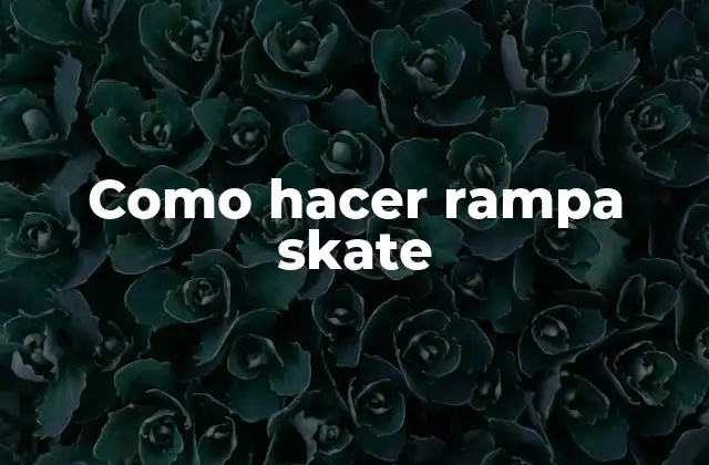 Como Hacer Rampa Skate