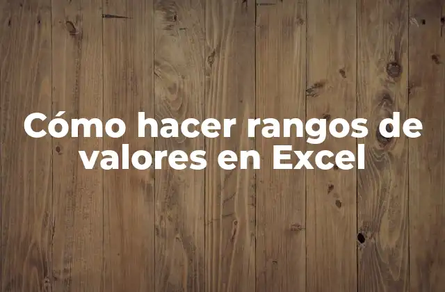 Cómo Hacer Rangos de Valores en Excel 2 ¿Qué son los rangos de valores en Excel?
