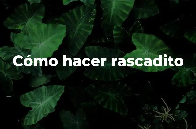 Cómo Hacer Rascadito