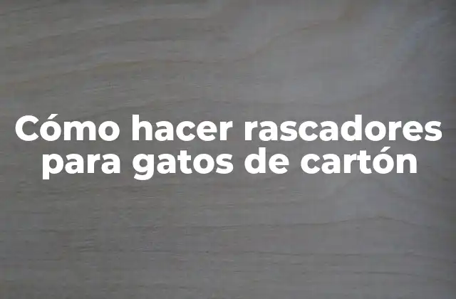 Cómo Hacer Rascadores para Gatos de Cartón