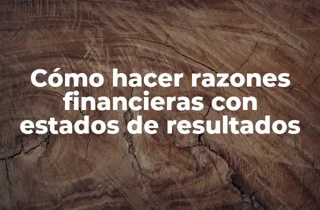 Cómo Hacer Razones Financieras con Estados de Resultados