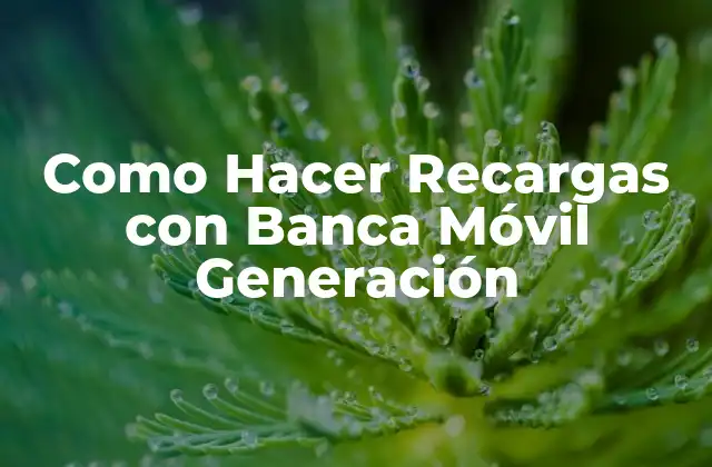 Como Hacer Recargas con Banca Móvil Generación
