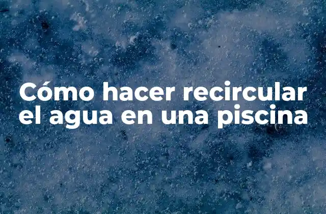 Cómo Hacer Recircular el Agua en una Piscina