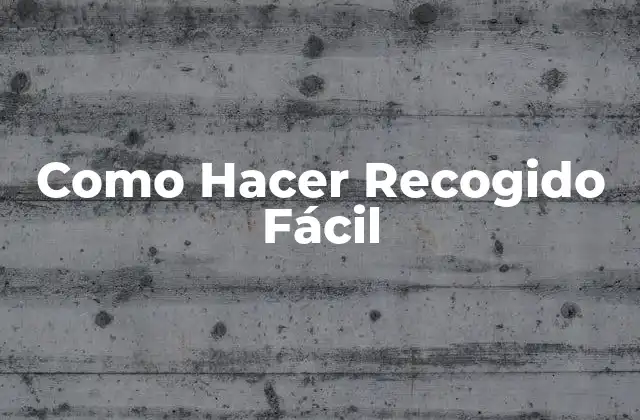 Como Hacer Recogido Fácil
