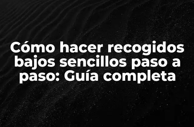 Cómo Hacer Recogidos Bajos Sencillos Paso a Paso: Guía Completa