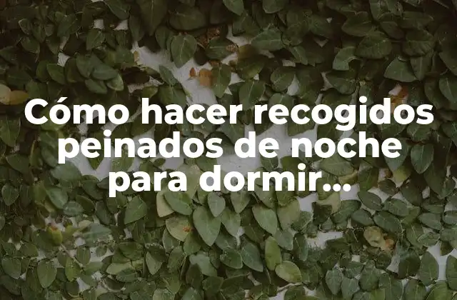 ¿Qué son los recogidos peinados de noche?