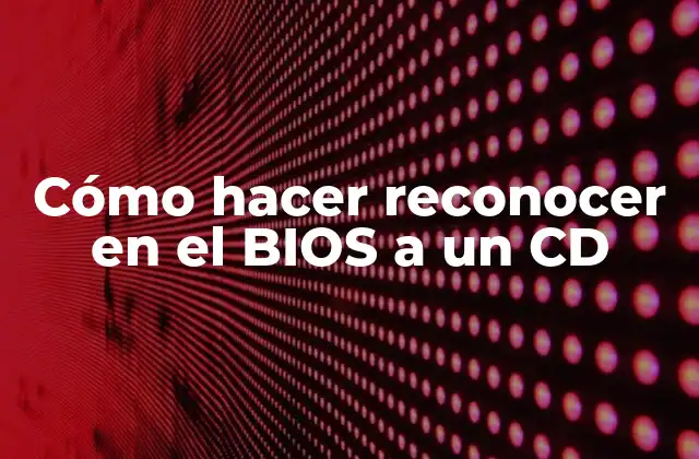 Cómo Hacer Reconocer en el Bios a un Cd