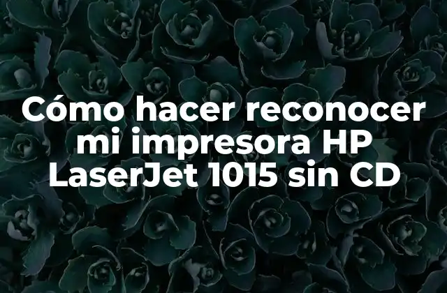 ¿Qué es la impresora HP LaserJet 1015 y cómo funciona?