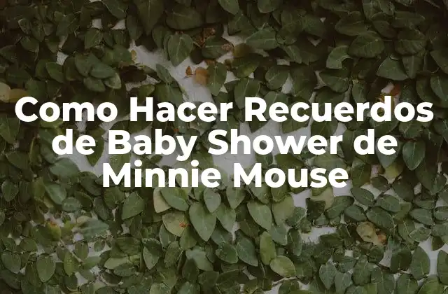 Como Hacer Recuerdos de Baby Shower de Minnie Mouse