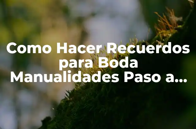 Como Hacer Recuerdos para Boda Manualidades Paso a Paso