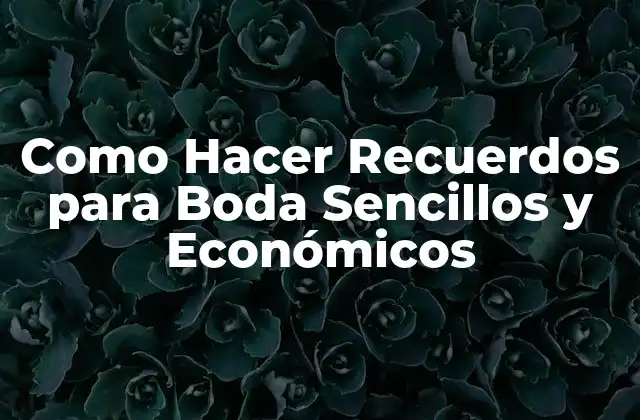 Como Hacer Recuerdos para Boda Sencillos y Económicos