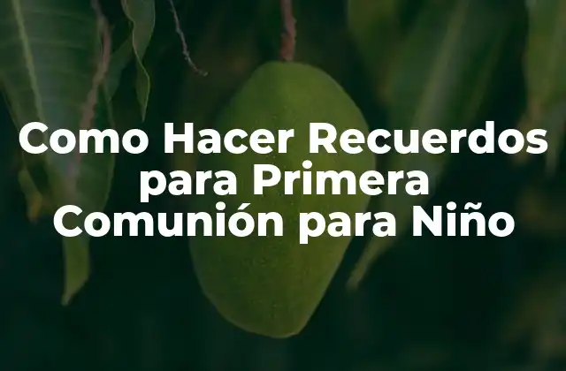 Como Hacer Recuerdos para Primera Comunión para Niño