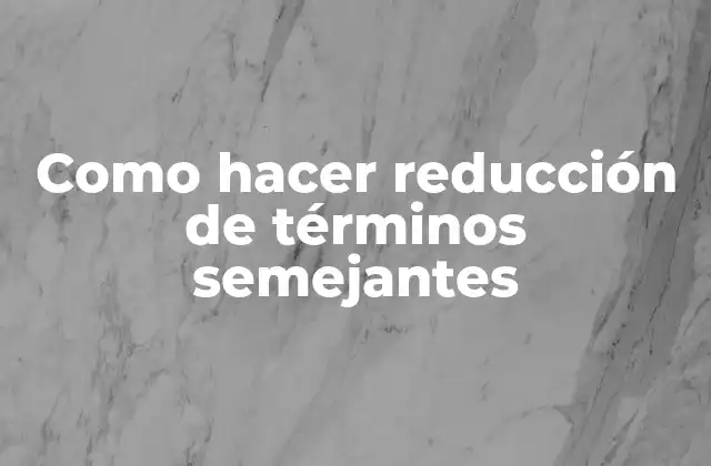 Como Hacer Reducción de Términos Semejantes