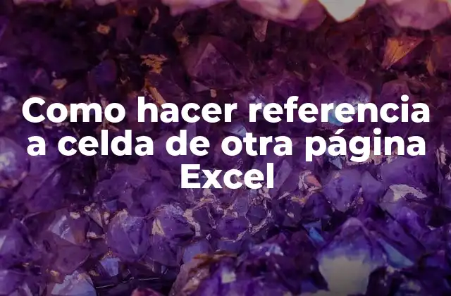 Como Hacer Referencia a Celda de Otra Página Excel
