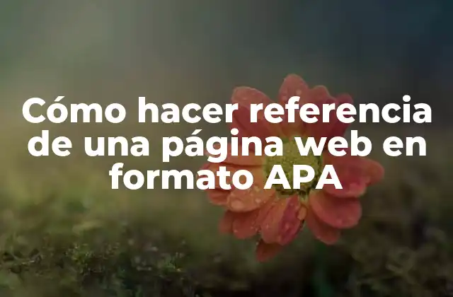 Cómo Hacer Referencia de una Página Web en Formato Apa