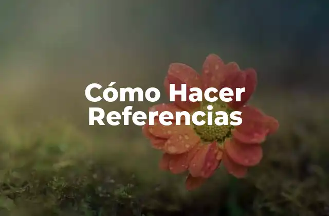 Cómo Hacer Referencias