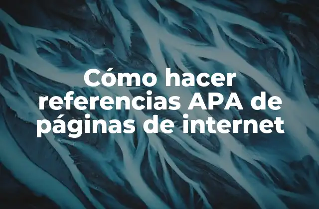 ¿Qué es una referencia APA de una página de internet?
