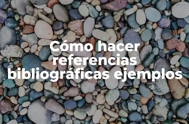 Cómo Hacer Referencias Bibliográficas Ejemplos