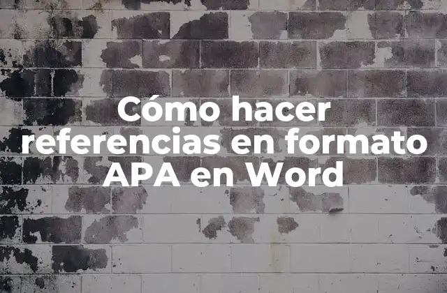 Cómo Hacer Referencias en Formato Apa en Word