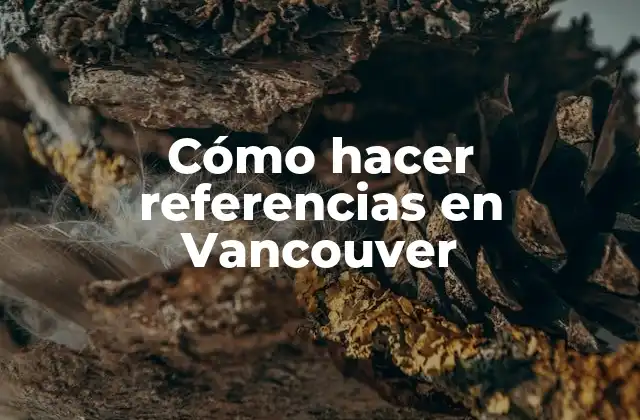Cómo Hacer Referencias en Vancouver