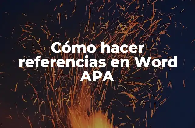 Cómo Hacer Referencias en Word Apa