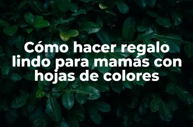 Cómo Hacer Regalo Lindo para Mamás con Hojas de Colores