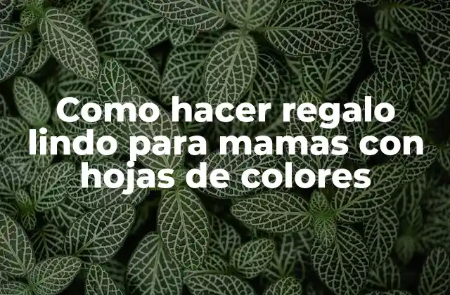 Como Hacer Regalo Lindo para Mamas con Hojas de Colores