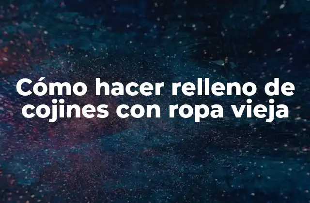 Cómo Hacer Relleno de Cojines con Ropa Vieja 2 Cómo hacer relleno de cojines con ropa vieja