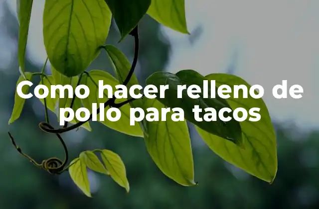 Como Hacer Relleno de Pollo para Tacos