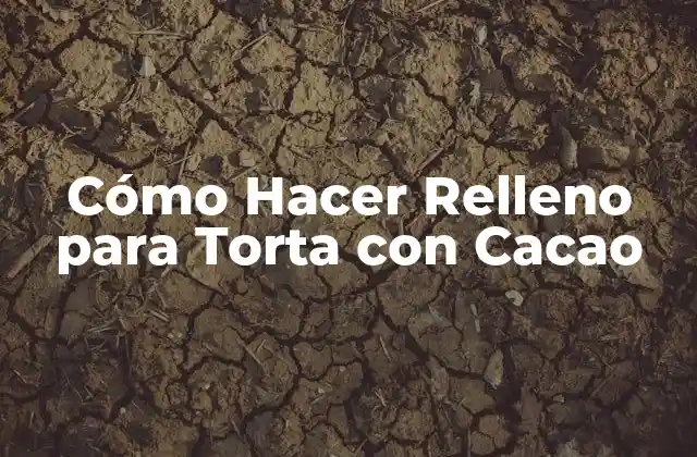 Cómo Hacer Relleno para Torta con Cacao