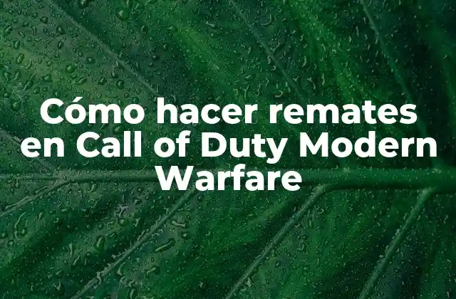 Cómo Hacer Remates en Call Of Duty Modern Warfare
