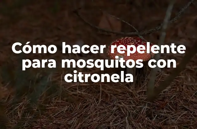 Cómo Hacer Repelente para Mosquitos con Citronela