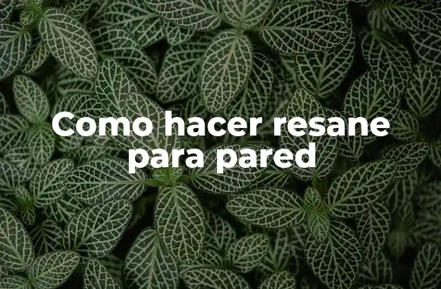 Como Hacer Resane para Pared