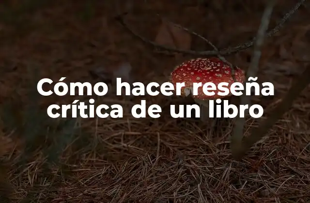 Cómo Hacer Reseña Crítica de un Libro
