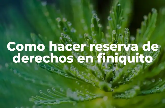 Como Hacer Reserva de Derechos en Finiquito