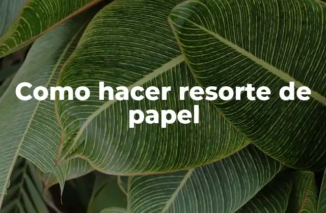 Como Hacer Resorte de Papel