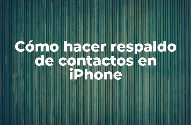 Cómo Hacer Respaldo de Contactos en Iphone