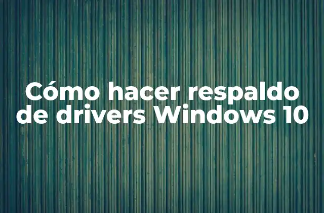 Cómo Hacer Respaldo de Drivers Windows 10
