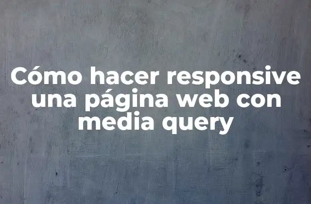 Cómo Hacer Responsive una Página Web con Media Query