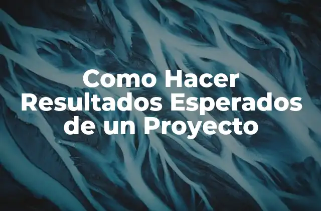 Como Hacer Resultados Esperados de un Proyecto