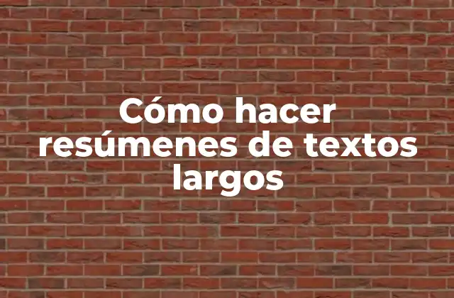 Cómo Hacer Resúmenes de Textos Largos